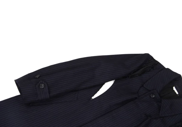 COMME des GARCONS Wool Striped Weave Cutting Design Coat K-171978_007