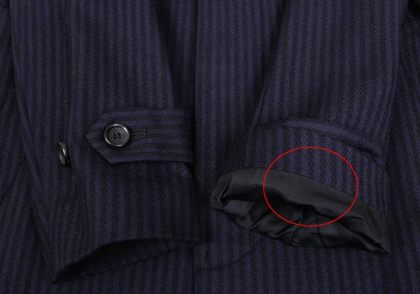 COMME des GARCONS Wool Striped Weave Cutting Design Coat K-171978_008