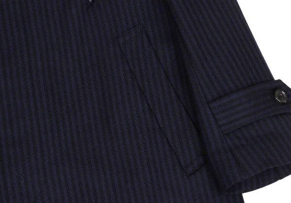 COMME des GARCONS Wool Striped Weave Cutting Design Coat K-171978_012