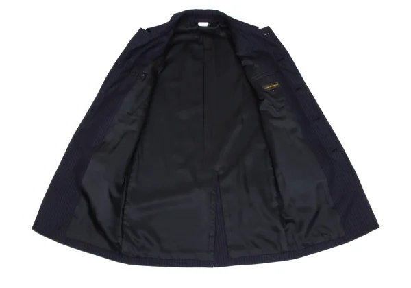 COMME des GARCONS Wool Striped Weave Cutting Design Coat K-171978_015