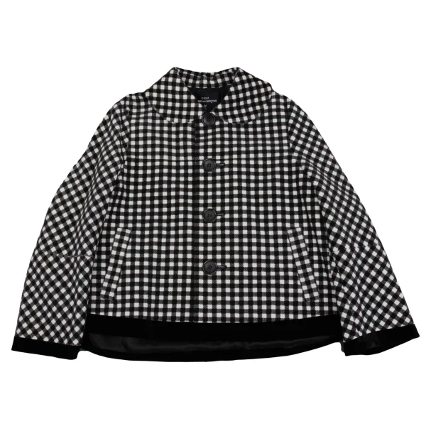 tricot COMME des GARCONS Velour Check Round Collar Jacket K-171979_002