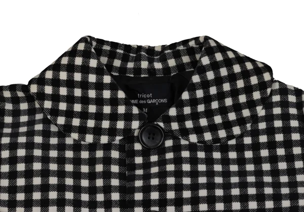 tricot COMME des GARCONS Velour Check Round Collar Jacket K-171979_004