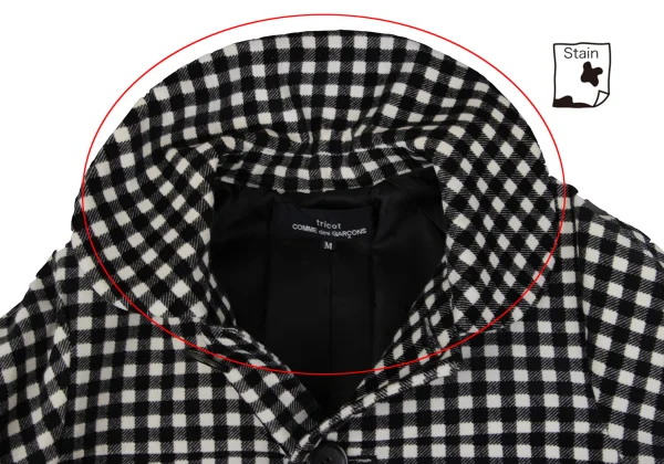tricot COMME des GARCONS Velour Check Round Collar Jacket K-171979_005