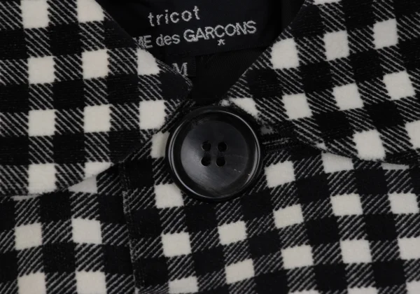 tricot COMME des GARCONS Velour Check Round Collar Jacket K-171979_006