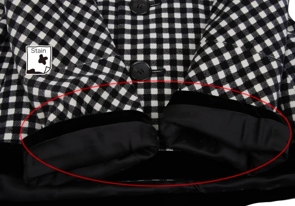 tricot COMME des GARCONS Velour Check Round Collar Jacket K-171979_009