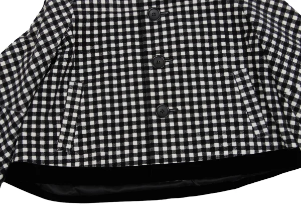 tricot COMME des GARCONS Velour Check Round Collar Jacket K-171979_010
