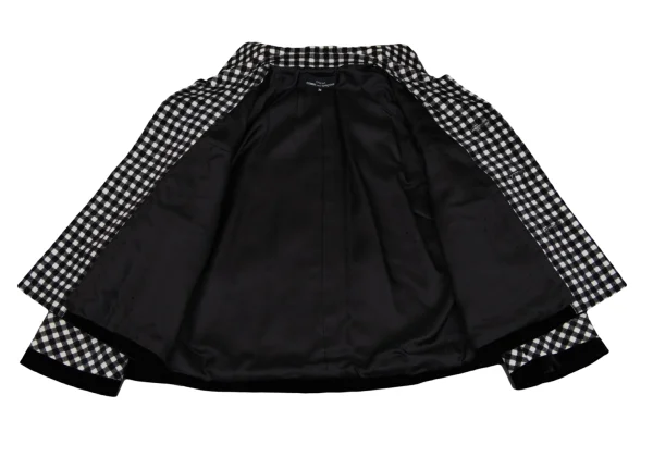 tricot COMME des GARCONS Velour Check Round Collar Jacket K-171979_012