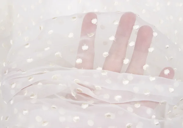 COMME des GARCONS Dot Embroidery Chiffon Round Collar Gather Blouse K-171980_012