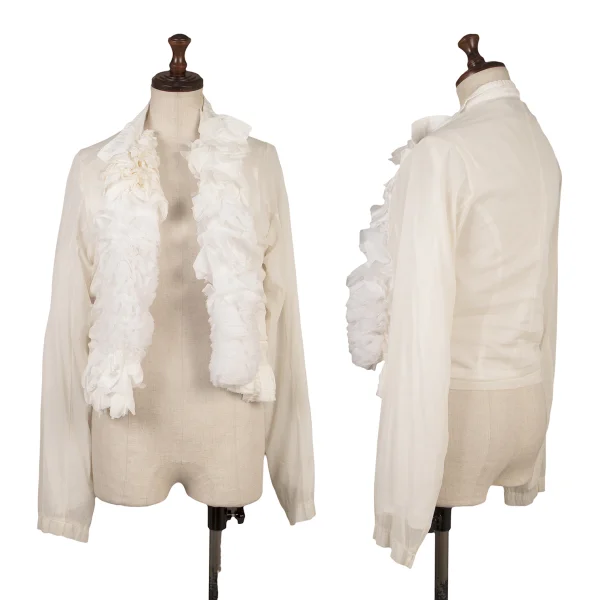 COMME des GARCONS Multi Frill Chiffon Jacket White M K-171982_001