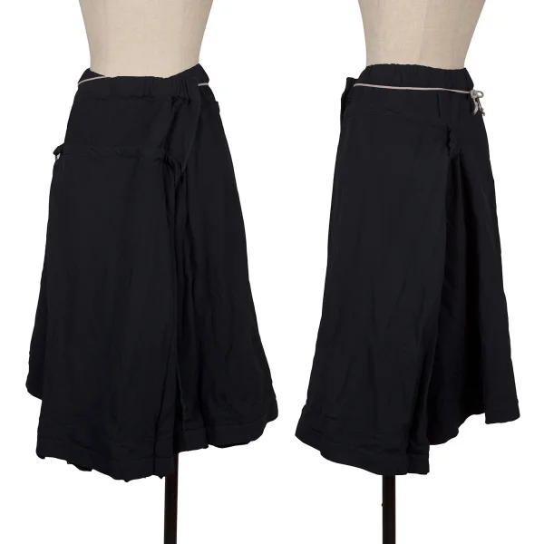 COMME des GARCONS Poly Frill Switching Wrap Skirt Navy S K-171984_001