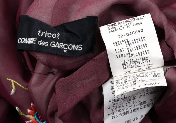tricot COMME des GARCONS Embroidery Chiffon Padded Jacket K-171985_019