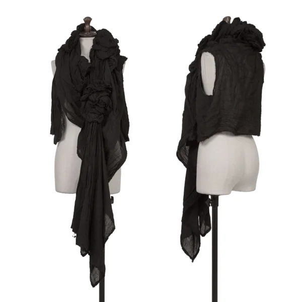 COMME des GARCONS Gathered Corsage-Style Stole Vest Black S-M K-171986_001