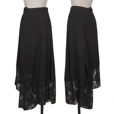 Yohji Yamamoto NOIR Floral Lace Switching Pants Design Skirt
