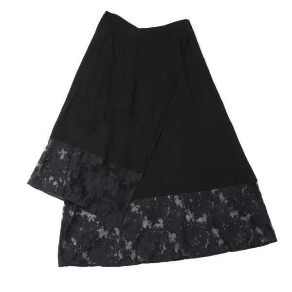 Yohji Yamamoto NOIR Floral Lace Switching Pants Design Skirt K-171988_002