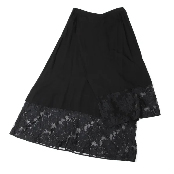 Yohji Yamamoto NOIR Floral Lace Switching Pants Design Skirt K-171988_012