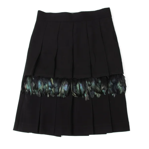 COMME des GARCONS Feather Detachable Pleats Skirt K-171990_002