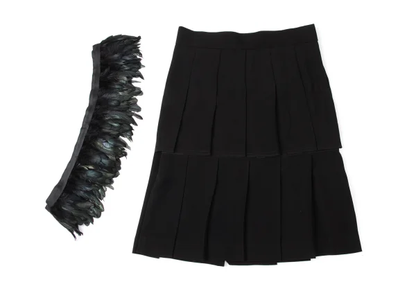 COMME des GARCONS Feather Detachable Pleats Skirt K-171990_010