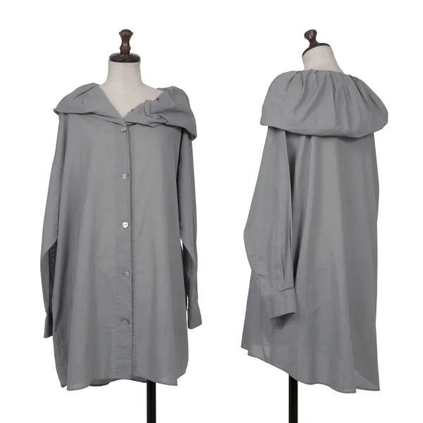 ROMEO GIGLI Tuck Design Collar Cotton Shirt Grey 9T K-171993_001