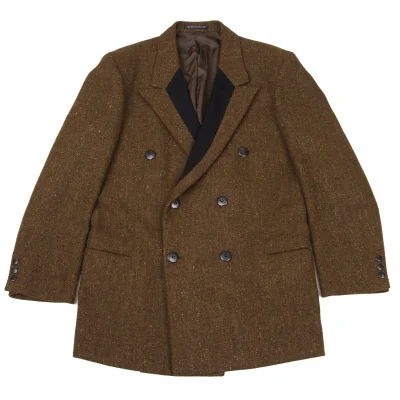 Yohji Yamamoto POUR HOMME Wool Striped Weave Switching Double Jacket