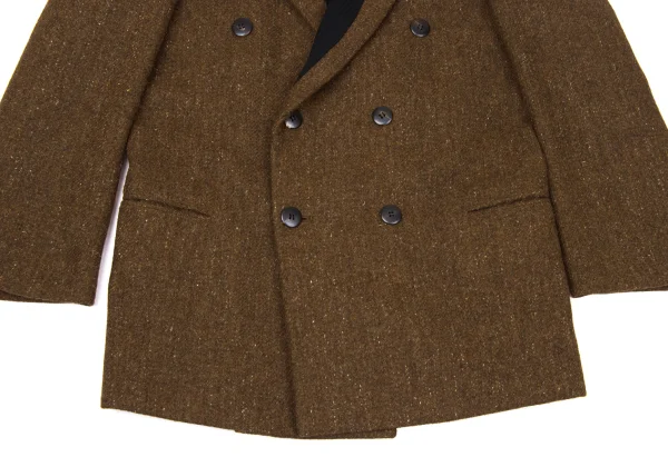 Yohji Yamamoto POUR HOMME Wool Striped Weave Switching Double Jacket K-171996_008