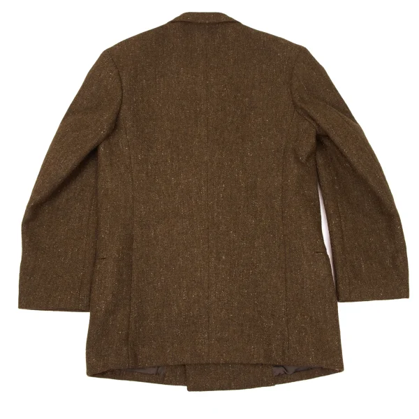 Yohji Yamamoto POUR HOMME Wool Striped Weave Switching Double Jacket K-171996_015
