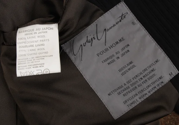 Yohji Yamamoto POUR HOMME Wool Striped Weave Switching Double Jacket K-171996_018