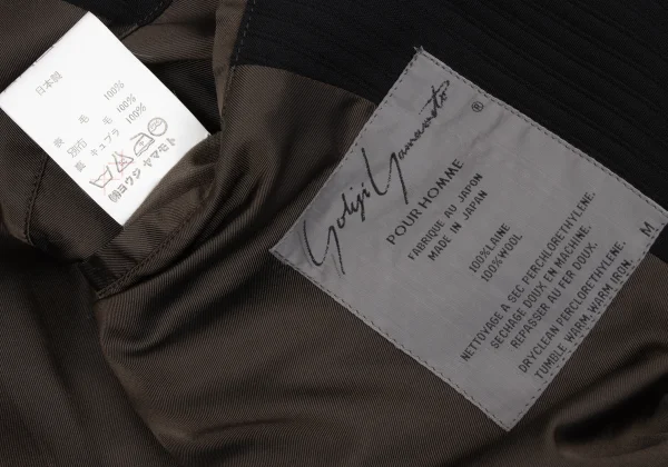 Yohji Yamamoto POUR HOMME Wool Striped Weave Switching Double Jacket K-171996_019