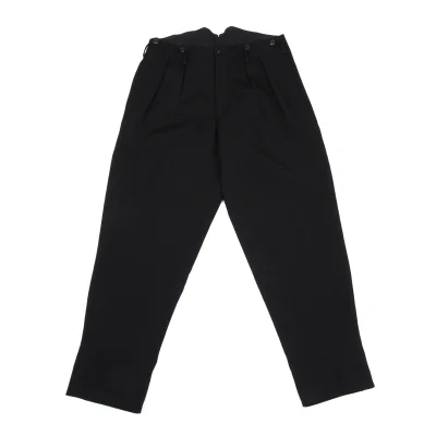 Yohji Yamamoto POUR HOMME Wool Striped Weave Tuck Tapered Pants