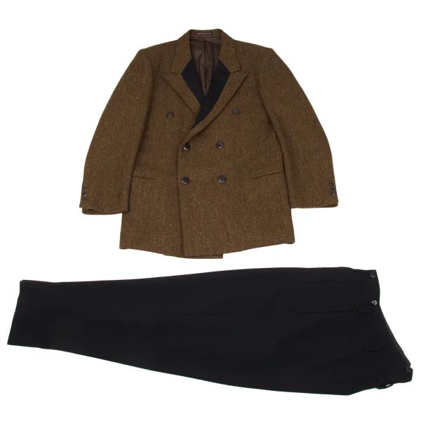 Yohji Yamamoto POUR HOMME Wool Striped Weave Tuck Tapered Pants K-171997_015