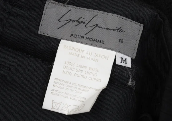 Yohji Yamamoto POUR HOMME Wool Striped Weave Tuck Tapered Pants K-171997_017