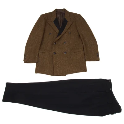 Yohji Yamamoto POUR HOMME Wool Striped Weave Switching Jacket & Pants