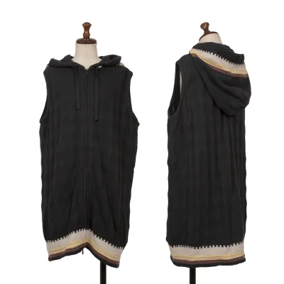 Y's for men Weave Knit Sleeveless Hoodie