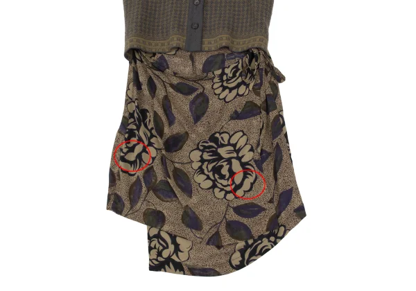 DRIES VAN NOTEN Knit Vest Switching Floral Print Dress K-172003_007