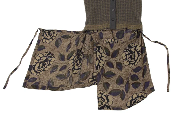 DRIES VAN NOTEN Knit Vest Switching Floral Print Dress K-172003_011