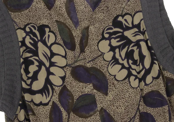 DRIES VAN NOTEN Knit Vest Switching Floral Print Dress K-172003_015