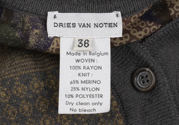 DRIES VAN NOTEN Knit Vest Switching Floral Print Dress K-172003_018
