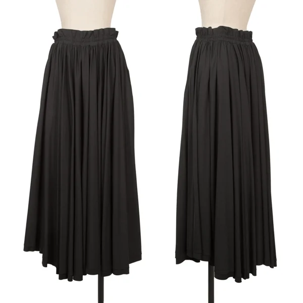Y's Wool Gabardine Elastic Waist Skirt Black 3 K-172013_001