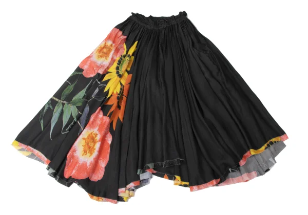 Y's Cupro Floral Print Skirt K-172014_002