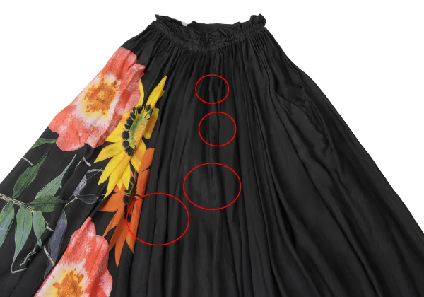Y's Cupro Floral Print Skirt K-172014_003