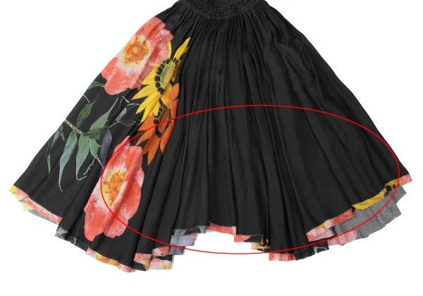 Y's Cupro Floral Print Skirt K-172014_008