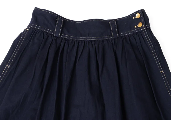 Y's Cotton Linen Color Stitch Skirt K-172018_003
