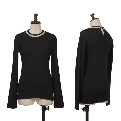 tricot COMME des GARCONS Pearl Embellishment Rib Knit Top