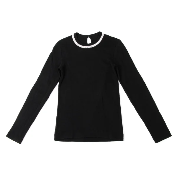 tricot COMME des GARCONS Pearl Embellishment Rib Knit Top K-172020_002