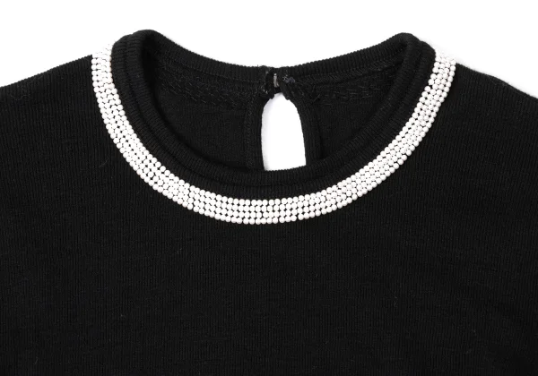 tricot COMME des GARCONS Pearl Embellishment Rib Knit Top K-172020_003