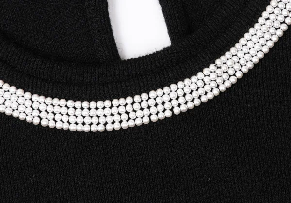 tricot COMME des GARCONS Pearl Embellishment Rib Knit Top K-172020_004