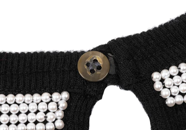 tricot COMME des GARCONS Pearl Embellishment Rib Knit Top K-172020_010