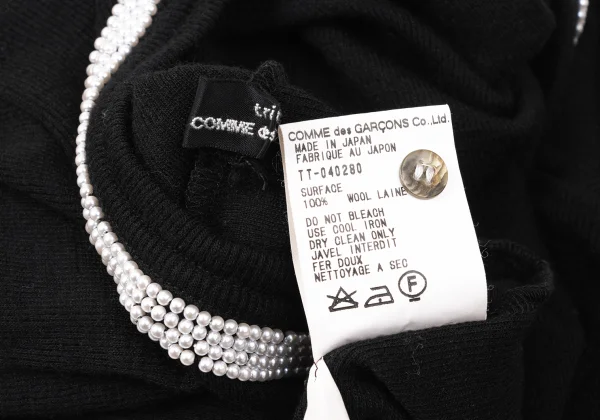 tricot COMME des GARCONS Pearl Embellishment Rib Knit Top K-172020_013
