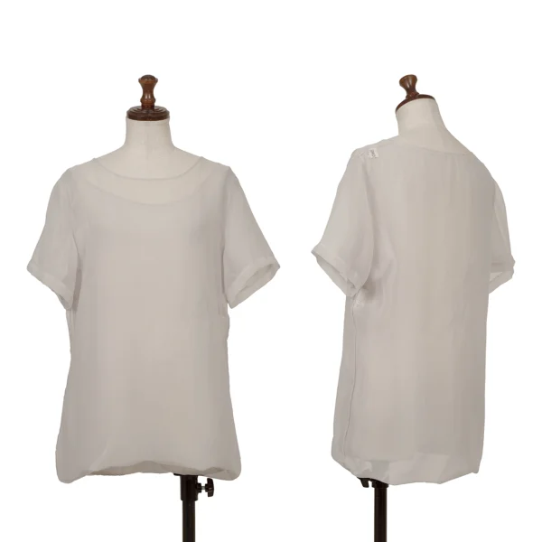 COMME des GARCONS Fold-over Layered T Shirt Grey S-M K-172028_001