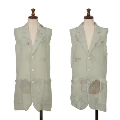 COMME des GARCONS Lining Print Sheer sleeveless Reversible Jacket