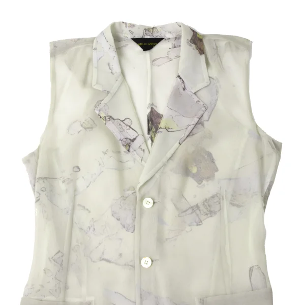 COMME des GARCONS Lining Print Sheer sleeveless Reversible Jacket K-172036_004